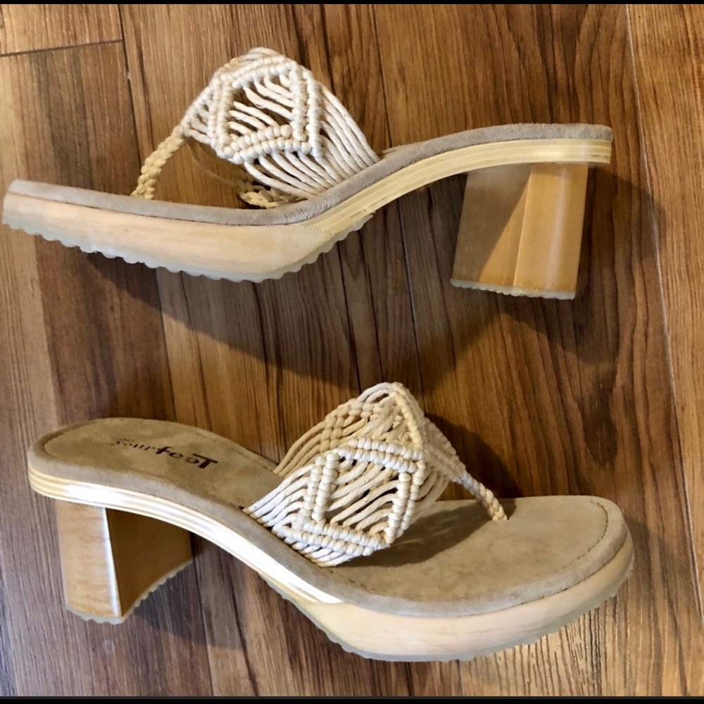 5 star Macrame Block Heel Sandals Chinese Laundry - Picture 8 of 8